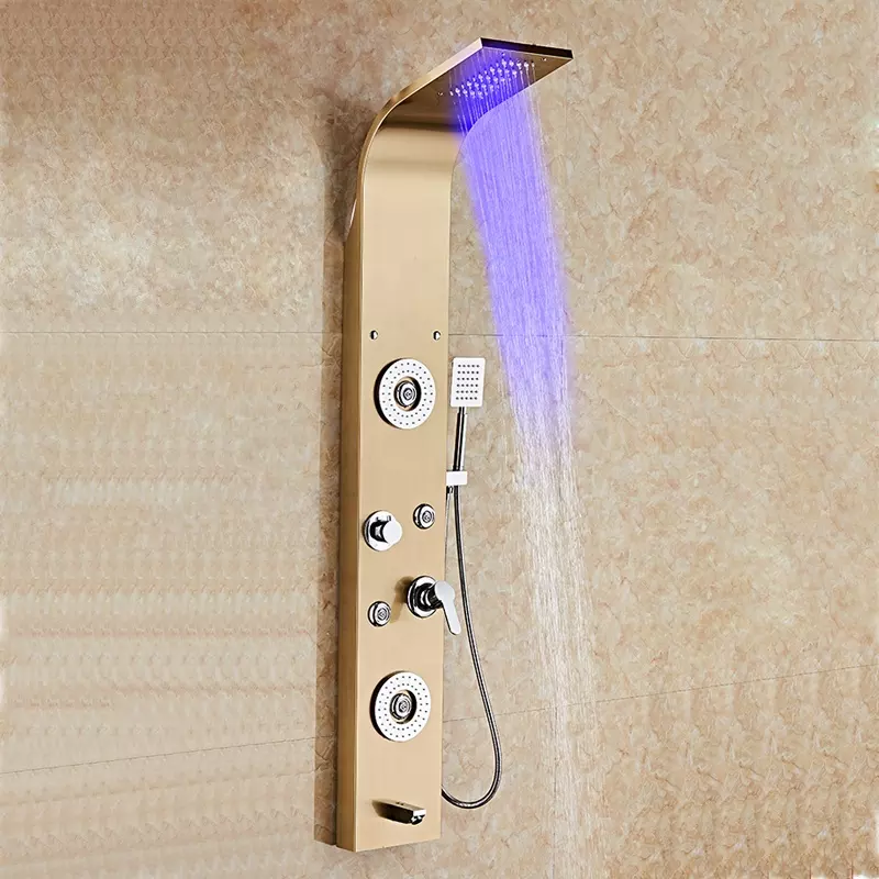 Shower Panel bathroom wall mounted stainless steel Waterfall shower column set tower Massage Jets Shower Panels