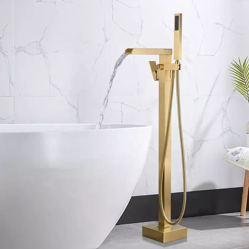 freestanding Bathtub Shower Faucets floor tub bath showers bathroom Water taps Shower Mixer Tap free standing bathtub faucet set