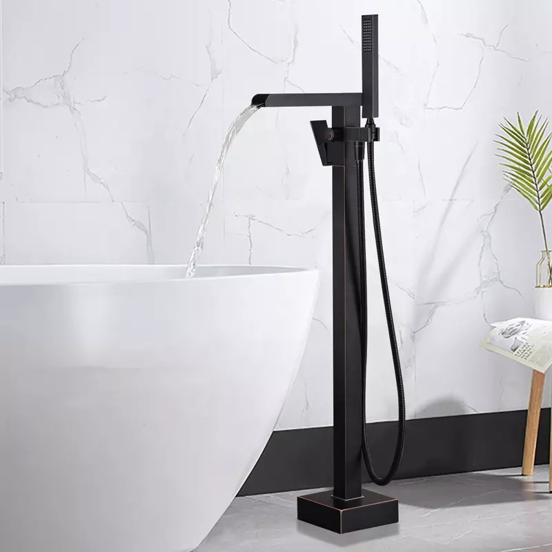 freestanding Bathtub Shower Faucets floor tub bath showers bathroom Water taps Shower Mixer Tap bathtub faucet waterfall set