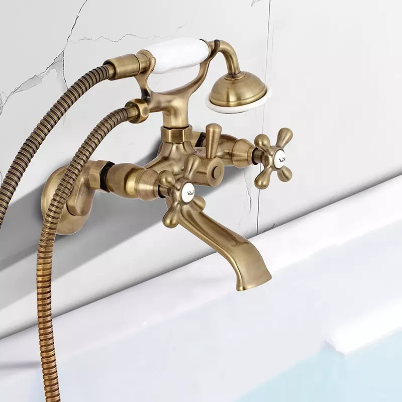 wall mounted Bathtub Shower Faucets wall mounted tub bath shower bathroom Water taps Shower Mixer Tap antique bathtub faucet set