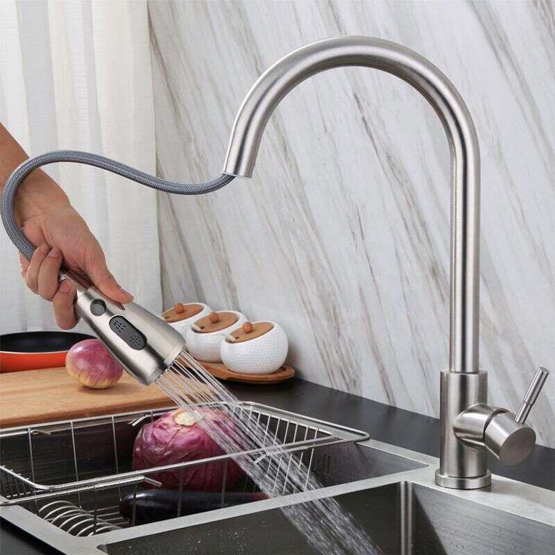 Stainless Steel Kitchen Faucet with Pull Out Spray