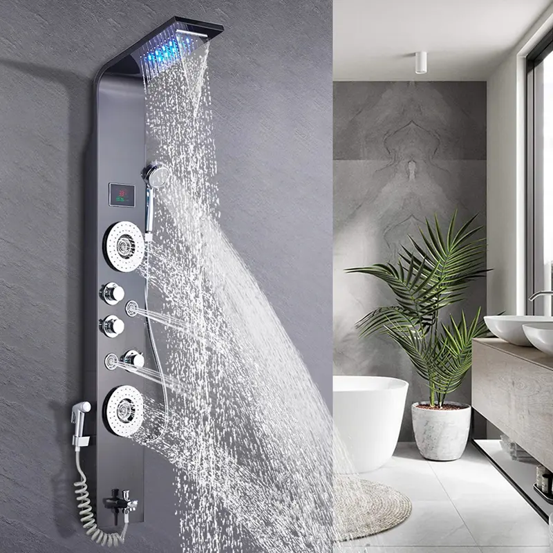 Led Shower Panel with 6 Water Jet Modes Stainless Steel