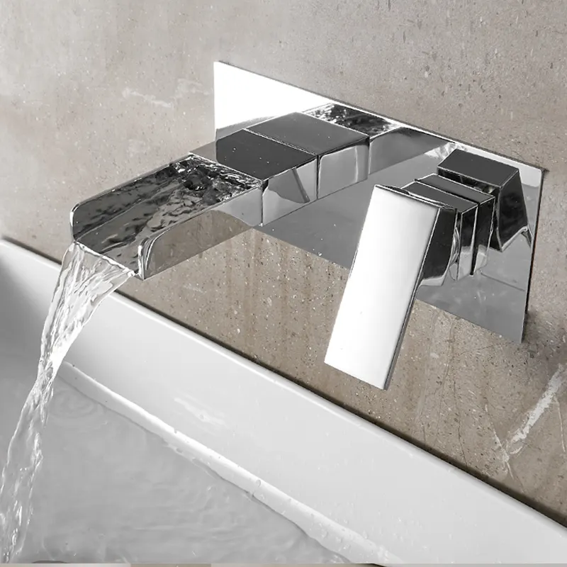 Wall Mounted Basin Faucet with Single Handle made of Brass