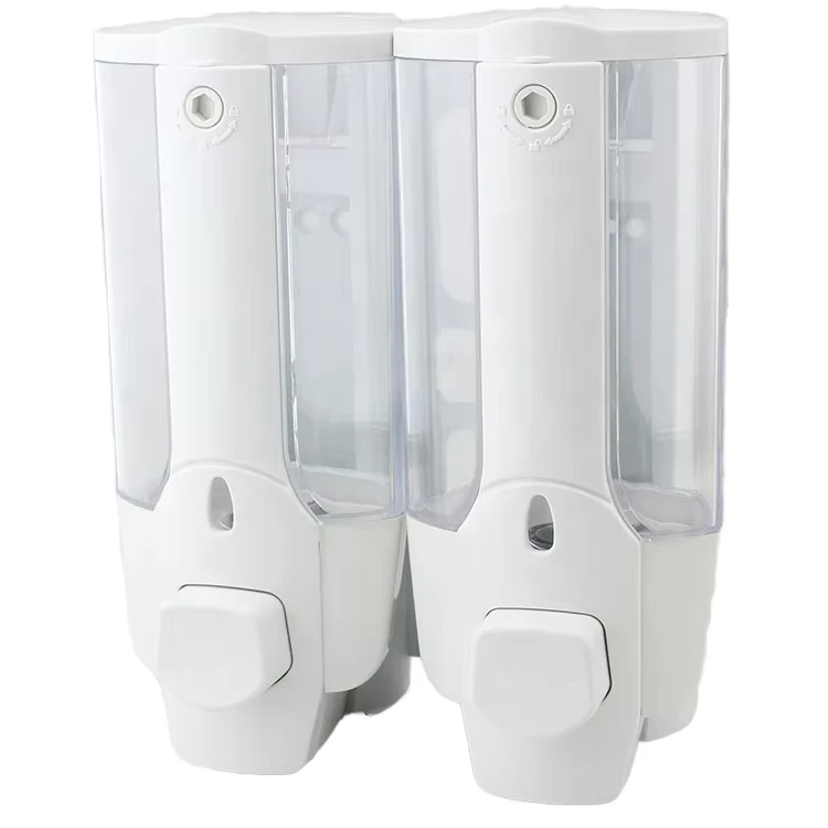 China Loong 2 Head Foam Soap Dispenser Wall Mounted Hotel Use Plastic Material Modern Design Bathroom Accessories