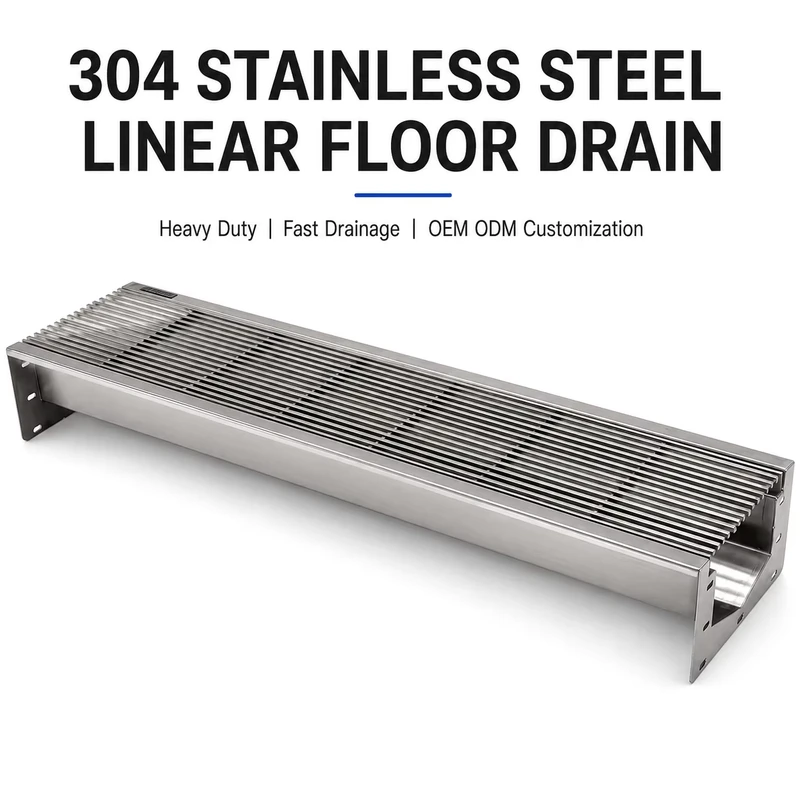 China Loong 304 Stainless Steel Linear Floor Drain Long Shower Channel Drain Removable Grate Kitchen Bathroom Balcony OEM ODM Factory Supply