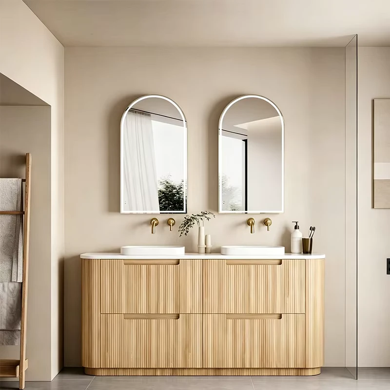 China Loong Bathroom Vanity Cabinet Factory Custom Color Durable Moisture Proof Bathroom Sink Cabinet for Apartment