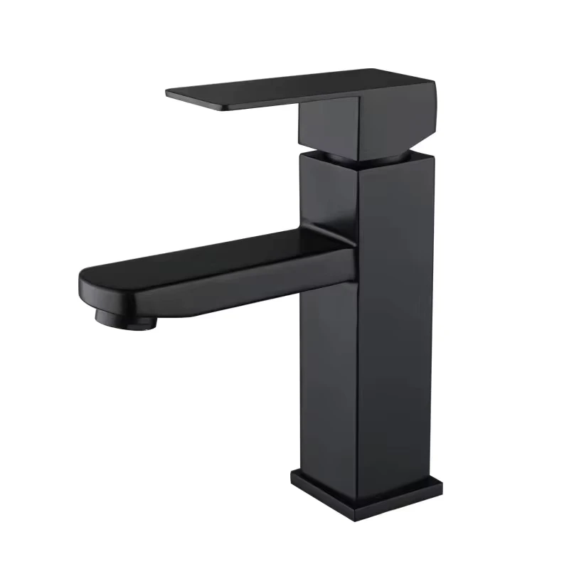 China Loong Brushed Nickel Bathroom Sink Faucet Deck Mount Stainless Steel 304 Bowl Basin Single Hole One Handle Spout Mixer Tap