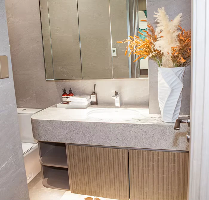 China Loong Custom Bathroom Vanity with Sink Cabinets and Mirror Cabinets
