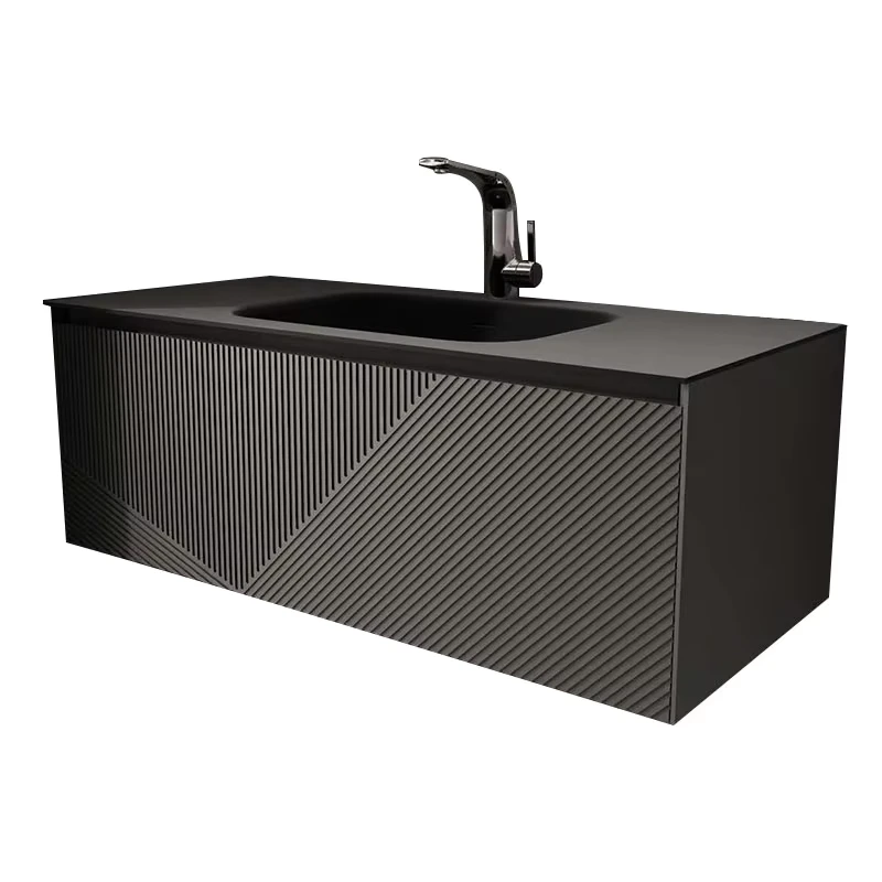 China Loong Custom Modern Eco-Friendly PVC Plywood MDF Wall-Mounted Bathroom Vanity Cabinet with Mirror Soft Closing Drawers