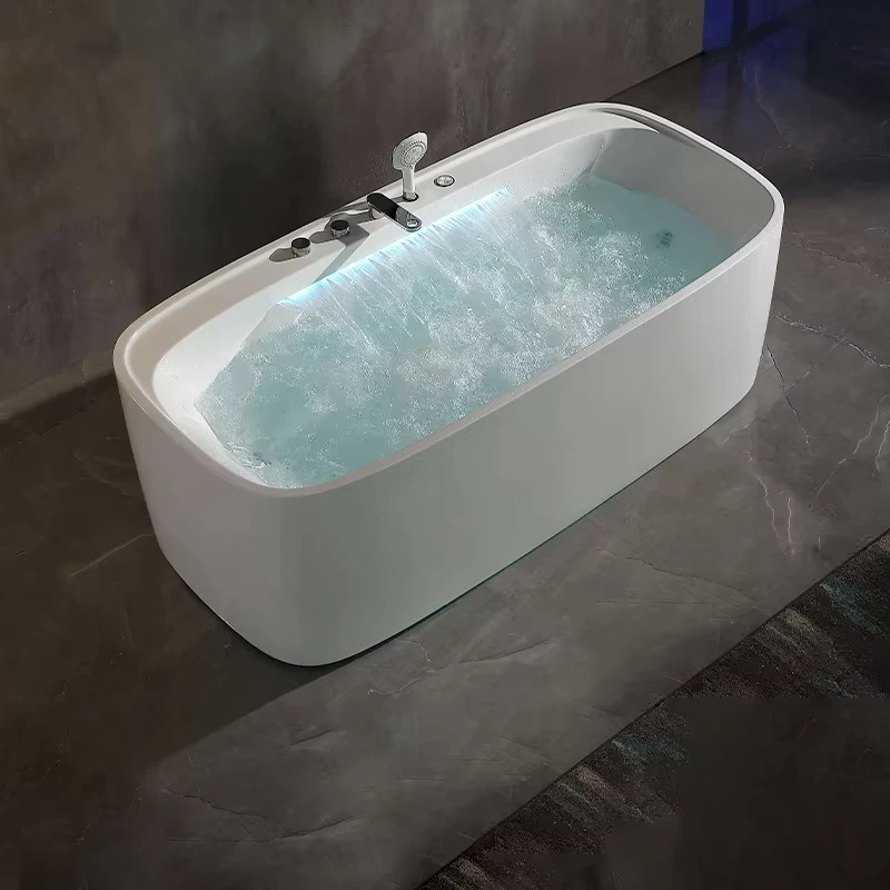 China Loong Customized Acrylic Freestanding Soaking Massage Bathtub for Hotel Bathroom