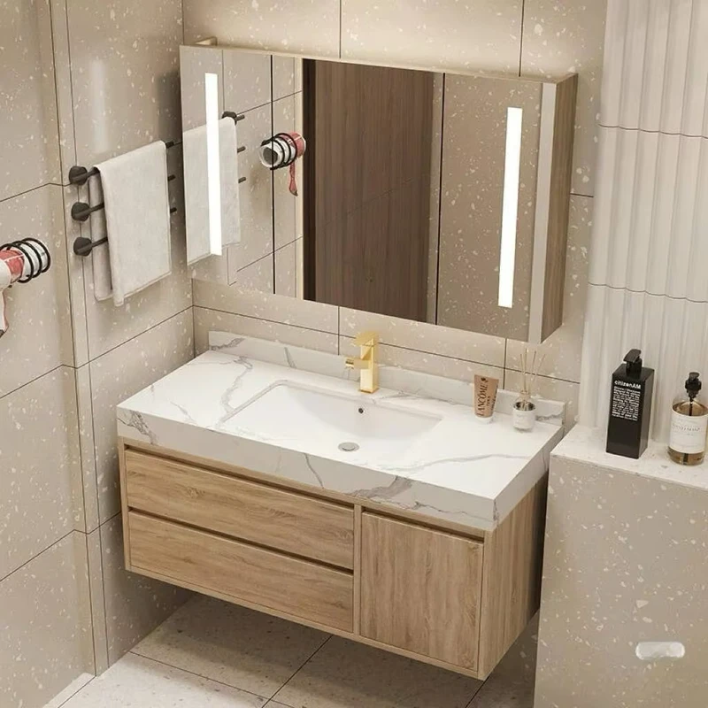 China Loong Customized Modern Bathroom Vanity Basin Black Cabinets for Hotel Apartment Villa Premium Lighting for Home Use