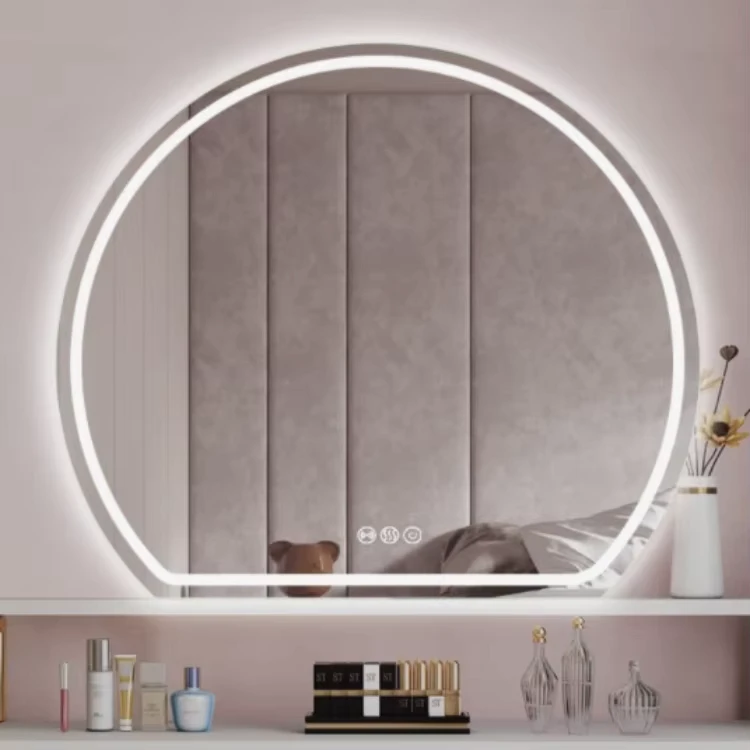 China Loong Factory Direct LED Lighting Decor Mirrors For Bathroom Custom Wall Mounted Make Up Mirror With LED Light