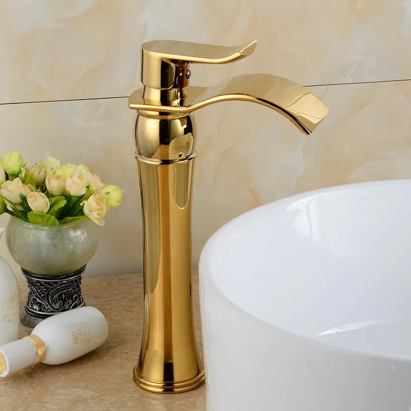 China Loong Factory Gold Plumbing Fixtures Bathroom Lavatory Hot and Cold Water Mixer Washroom Basin Mixer Faucet with Accessories