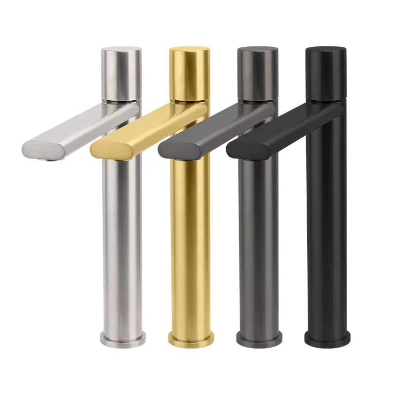 China Loong Factory Supply Morden 304 Stainless Steel Water Mixer Tap Tall Bathroom Basin Faucet