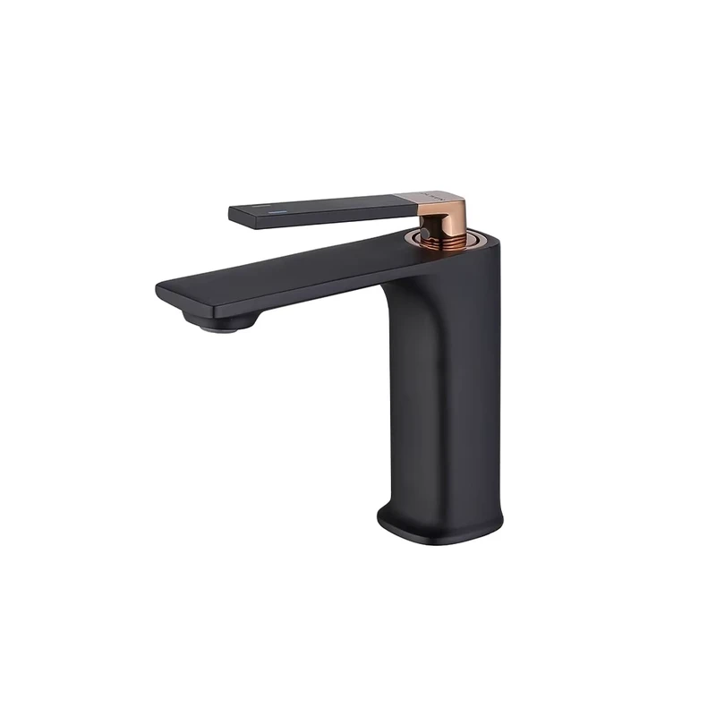 China Loong Luxury Modern Single Handle Single Hole Brass Ceramic Valve Bathroom Basin Faucet Matte Black Rose Gold Deck Mounted Vanity Tap