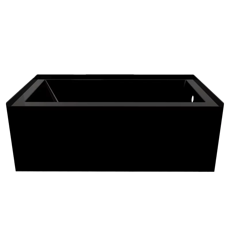 China Loong Modern Bathtubs Bathroom Shower Room Free Standing Three-Side Skirt Matt Black Acrylic Bath Tub