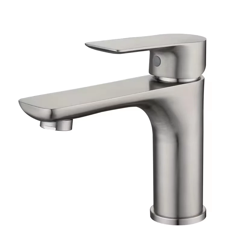 China Loong Modern Design New 304 Stainless Steel Bathroom Basin Mixer Faucets Cartridge Brushed Gold and Black Color Water Tap