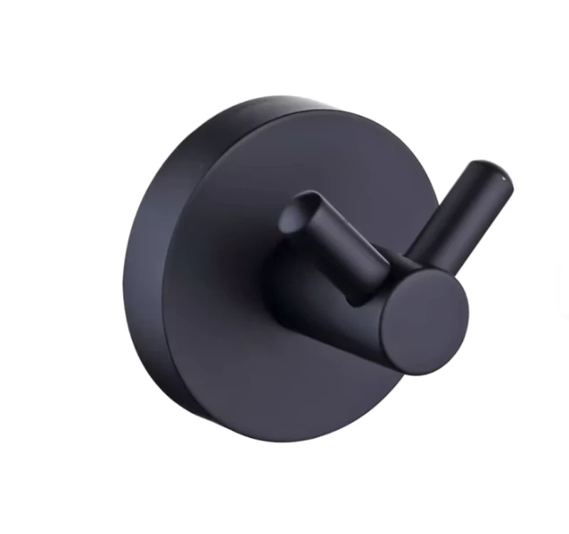 China Loong Modern Stainless Steel Bathroom Wall Mounted Double Hook Robe Hook Polished Chrome Bathroom Accessories Hanger Heavy Duty