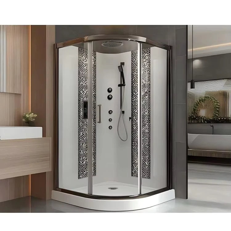 China Loong Modern Style Tempered Glass Customized Size Stainless Steel Slim Frame Enclosure Shower Room for Big Villa