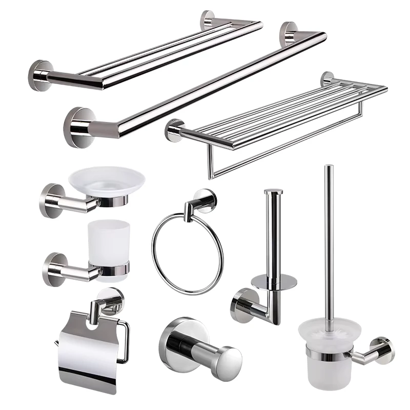China Loong New Modern Design Chrome Finished Six Pieces Stainless Steel Hardware Accessory Set for Bathroom