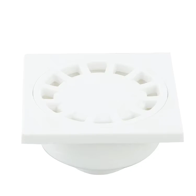 China Loong PVC Bathroom Floor Drain Cover Grate White 50mm 75mm 110mm Custom Size Anti Clog For Shower