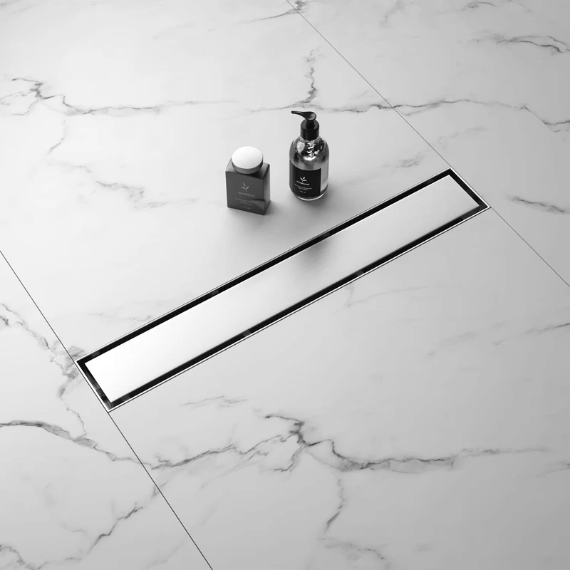 China Loong Tile Insert Grate Removable Hidden Bathroom Stainless Steel Floor Drain With Strainer